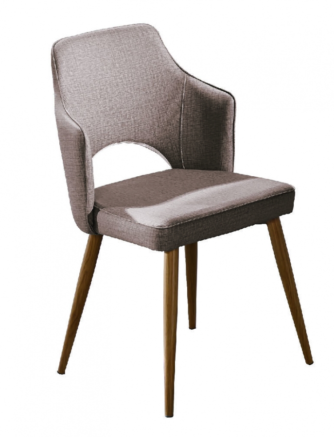J485-6艾拉咖啡皮鐵藝餐椅