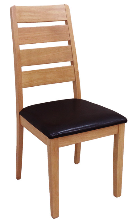926-13羅馬尼亞原木實木黑皮餐椅