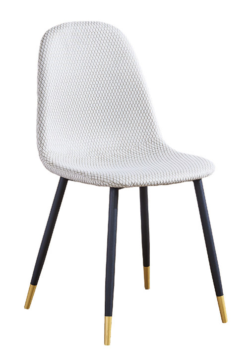 931-5安達仕米白色鐵藝布餐椅
