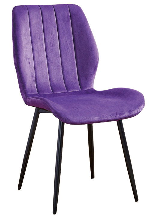 931-4君悅紫色鐵藝布餐椅