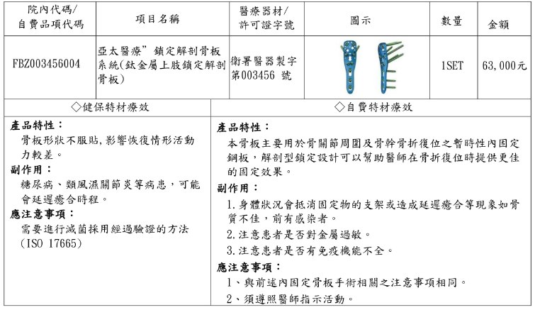 亞太醫療鎖定解剖骨板系統-鈦金屬上肢鎖定解剖骨板