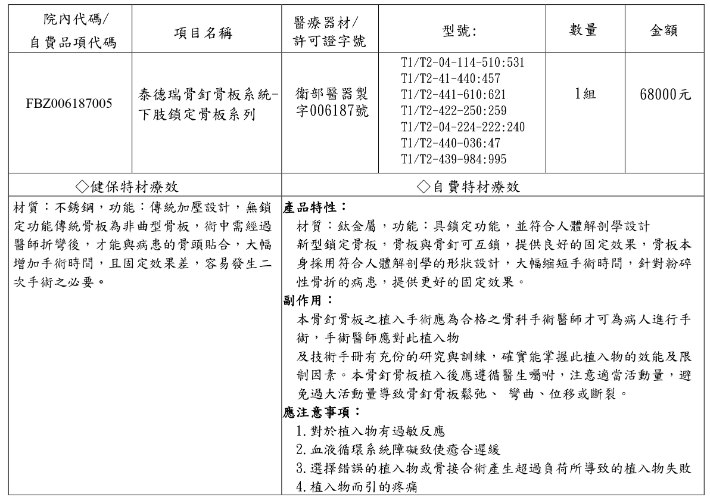 泰德瑞骨釘骨板系統-下肢鎖定骨板系列