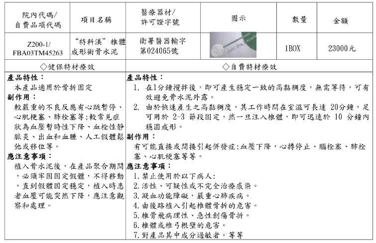 特科渼椎體成形術骨水泥