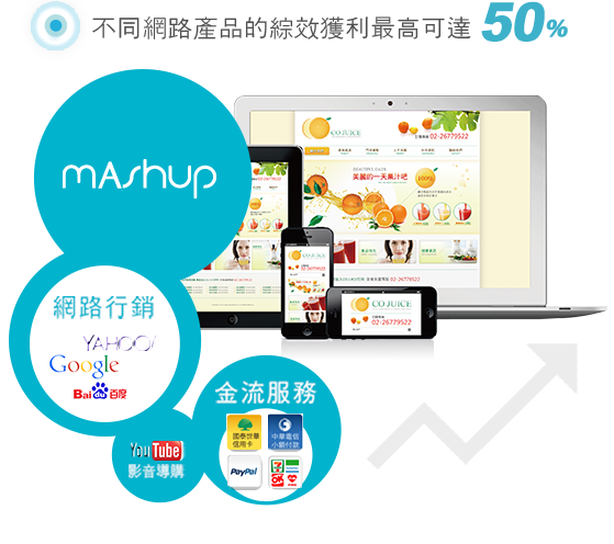 囊括網路行銷、影音導購、金流服務，不同網路產品綜效獲利高達50% 