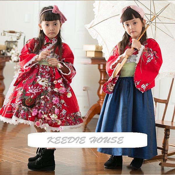 Keedie house兒童禮服出租/攝影造型/表演服/兩用式和服120~