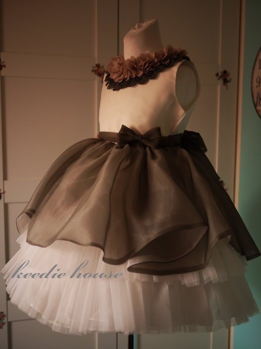 Keedie house兒童禮服出租/寫真攝影造型/表演/花童~洛可可蕾絲短版禮服130