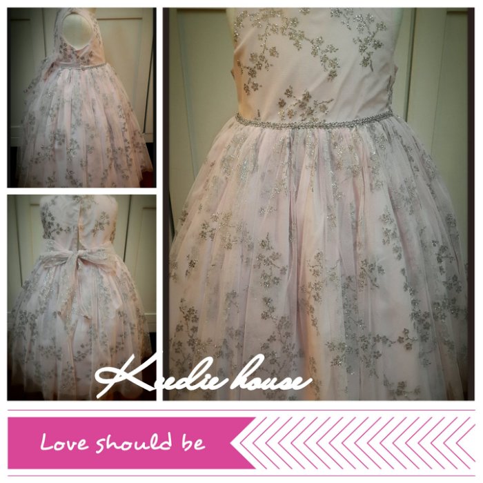 Keedie house兒童禮服出租/攝影造型/表演服/畢業/花童/ 潘蜜拉燙金花紋禮服100CM~