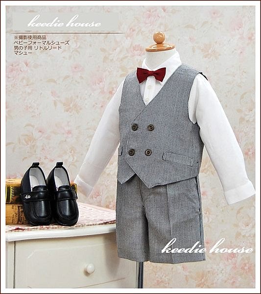 Keedie house兒童禮服出租/攝影造型/走秀表演/花童服出租~日本製夏季男童禮服灰背心款95