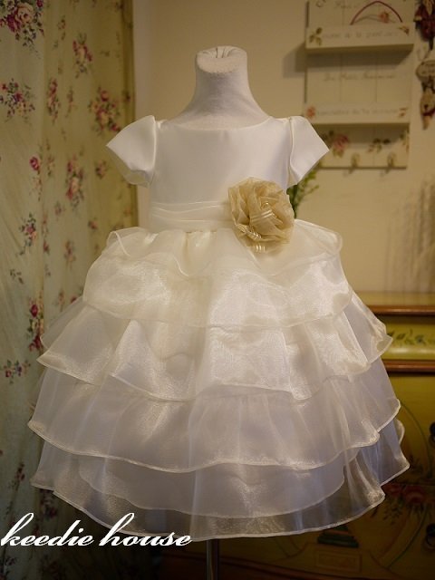 Keedie house兒童禮服出租/攝影造型/表演服/畢業/花童/ 蘿倫絲手工花禮服100~