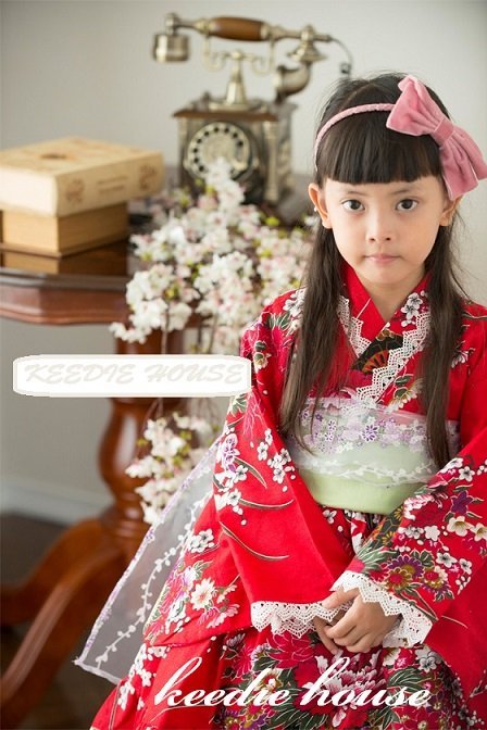 Keedie house兒童禮服出租/攝影造型/表演服/兩用式和服~120