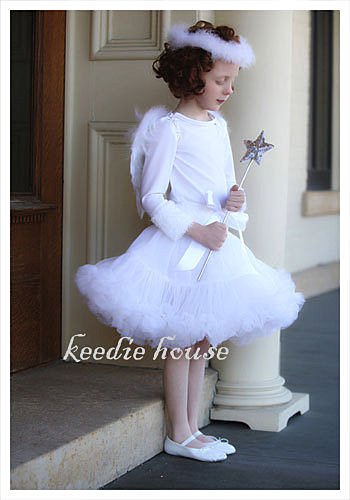 Keedie house兒童造型服出租/攝影造型服/萬聖節/聖誕節表演服~雪白天使澎裙造型服~