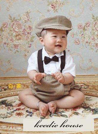 Keedie house兒童禮服出租/攝影造型/走秀表演/畢業造型/花童服出租~BABY咖啡款男童禮服70