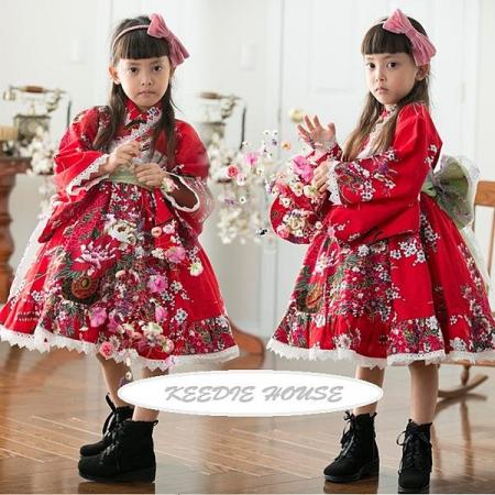 Keedie house兒童禮服出租/攝影造型/表演服/兩用式和服120~