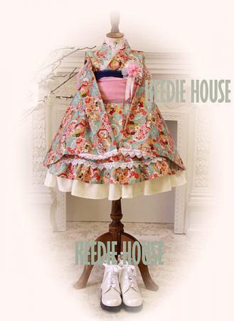 Keedie house兒童禮服出租/攝影造型/表演服/畢業造型服/花童服/出租~ 花綠款和服130