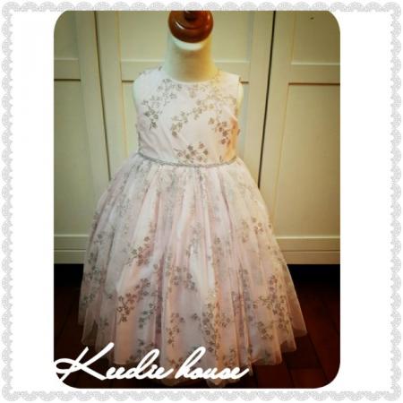 Keedie house兒童禮服出租/攝影造型/表演服/畢業/花童/ 潘蜜拉燙金花紋禮服100CM~