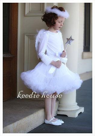 Keedie house兒童造型服出租/攝影造型服/萬聖節/聖誕節表演服~雪白天使澎裙造型服~