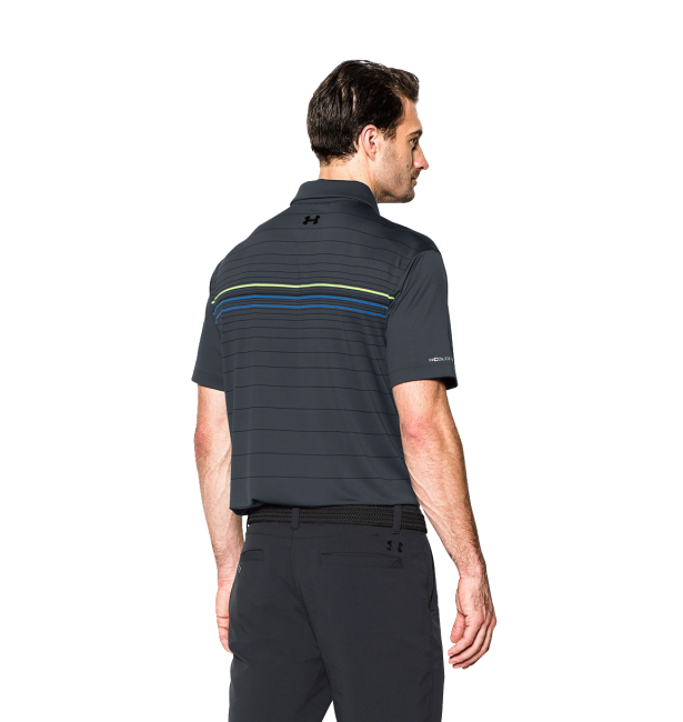 男子UA coldblack™ Engineered條紋Polo衫(灰)
