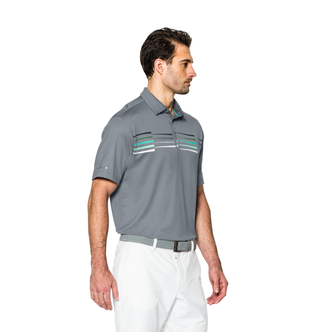 男子UA coldblack™ Ace Graphic Polo衫(鋼色)