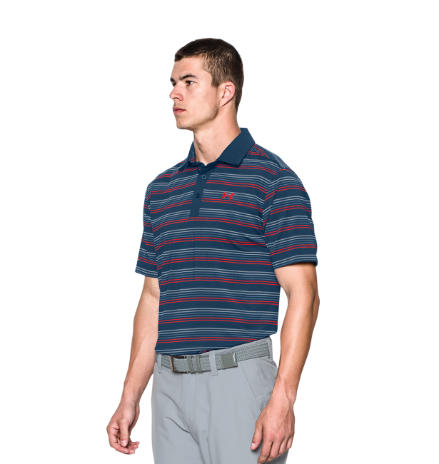 男子UA coldblack™ Ombre Stripe Polo衫