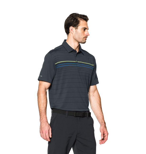 男子UA coldblack™ Engineered條紋Polo衫(灰)