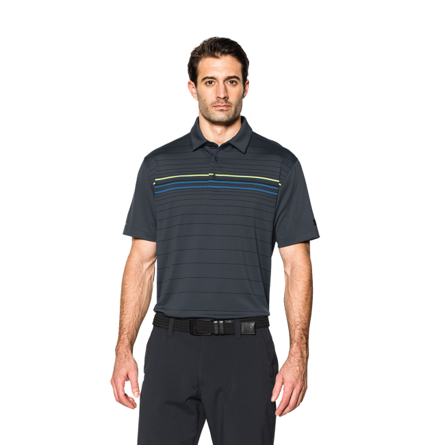 男子UA coldblack™ Engineered條紋Polo衫(灰)