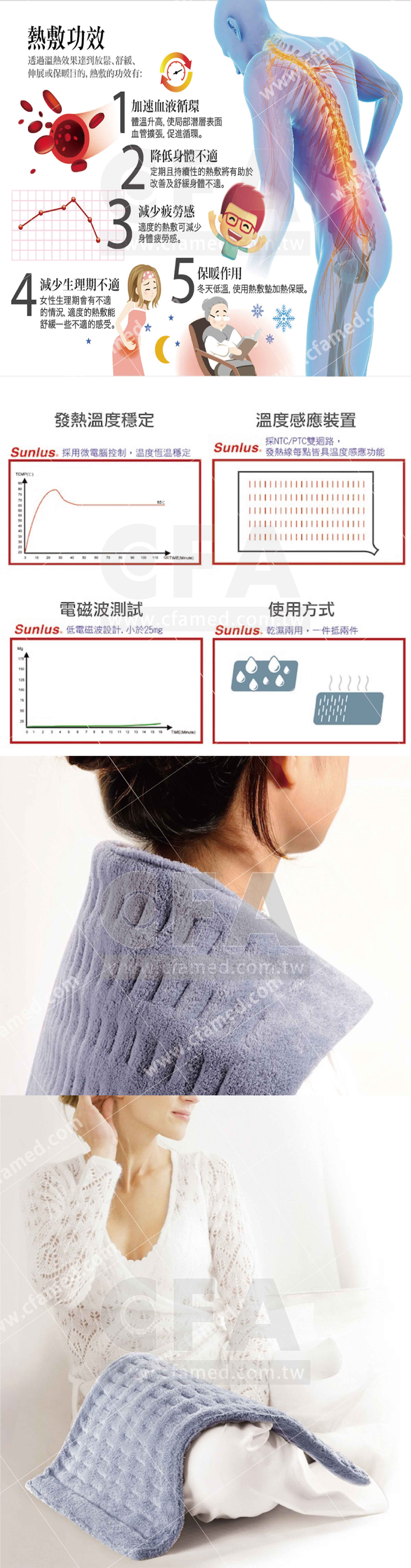 SP1902-MHP810 三樂事暖暖熱敷柔毛墊(中)(可水洗)