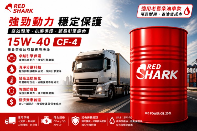 紅鯊機油15W/40 CF-4