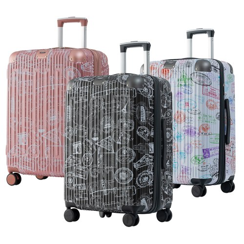【福利品】旅行印記加大PC硬殼箱(3色