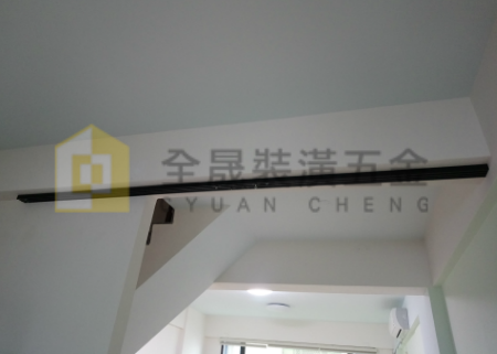 鋁框懸吊拉門.二門連動.黑框+黑玻5mm+分隔條