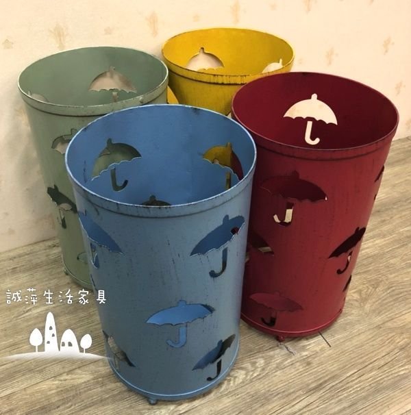 仿舊鐵製雨傘造型傘桶（四色）