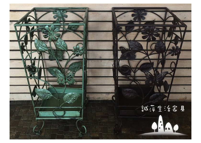 鍛鐵方型雨傘架 (綠)