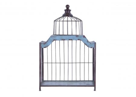 鳥籠造型壁掛置物架(水藍色)