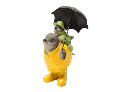 穿雨衣小鳥擺件