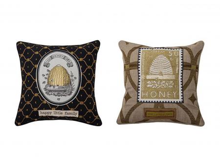 Lori ”Honey”蜂巢圖案刺繡抱枕