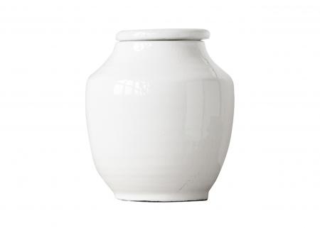 陶土含蓋裝飾盆(白色)-小號