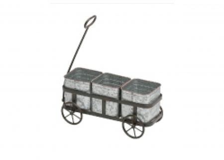 金屬復古手拉車造型花盆組
