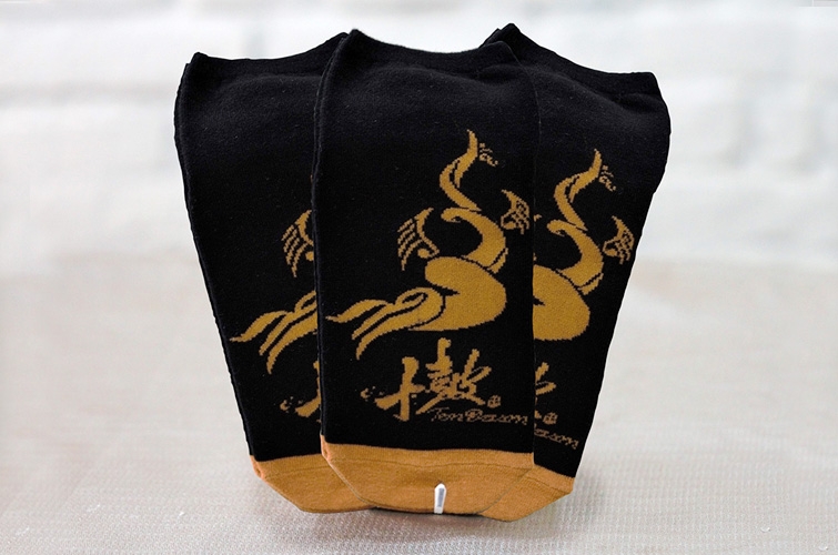 十鼓襪子(船型提花土黃色+黑色)